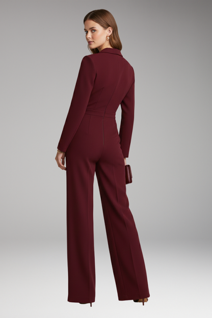 Women's Wide Leg Jumpsuit Wrap Neckline
