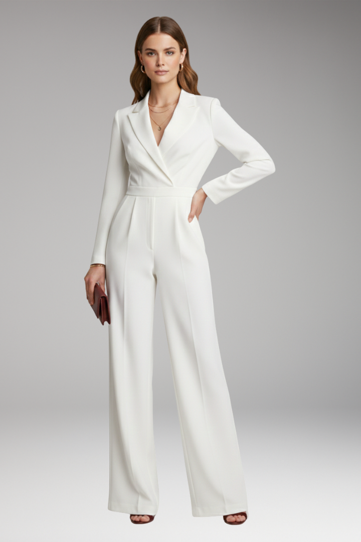 Women's Wide Leg Jumpsuit Wrap Neckline