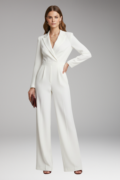 Women's Wide Leg Jumpsuit Wrap Neckline