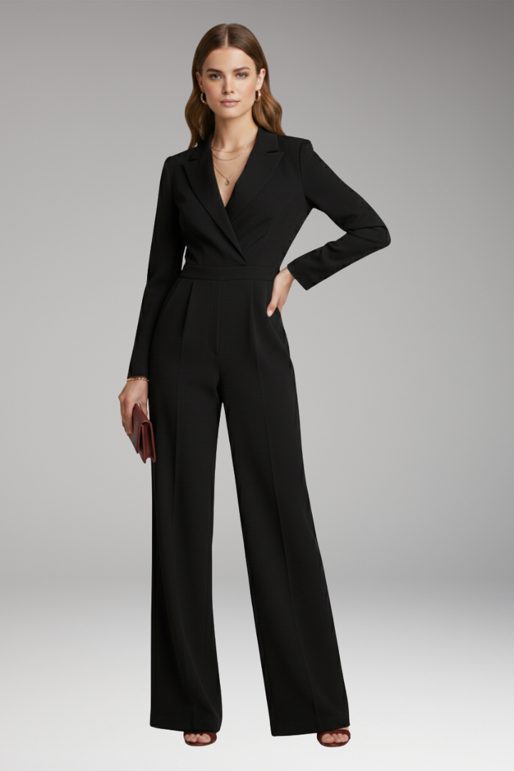Women's Wide Leg Jumpsuit Wrap Neckline