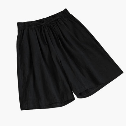 Women's Knee Length Shorts Elastic Waist Straight Leg