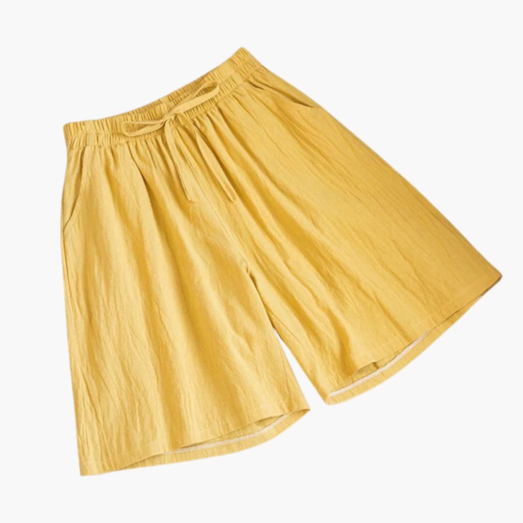 Women's Knee Length Shorts Elastic Waist Straight Leg - VibreMode