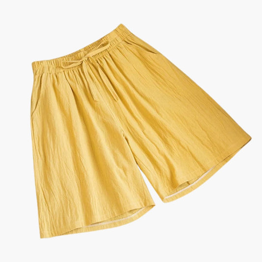 Women's Knee Length Shorts Elastic Waist Straight Leg - VibreMode