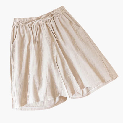 Women's Knee Length Shorts Elastic Waist Straight Leg