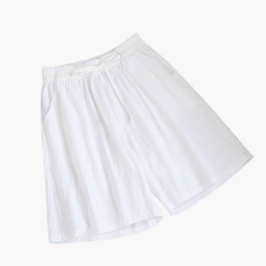 Women's Knee Length Shorts Elastic Waist Straight Leg