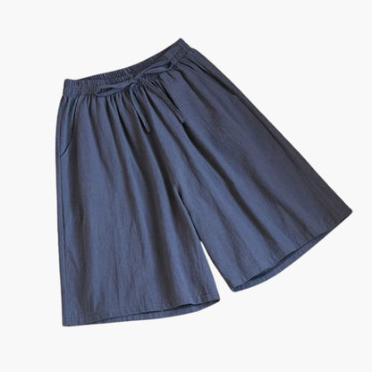 Women's Knee Length Shorts Elastic Waist Straight Leg
