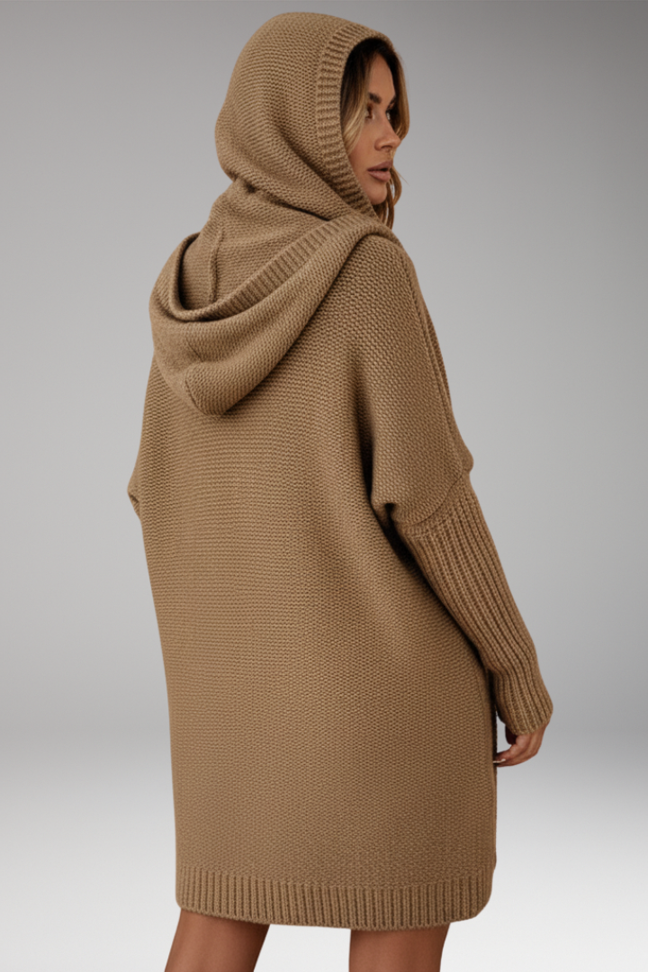 Women's Hooded Open Front Knit Cardigan