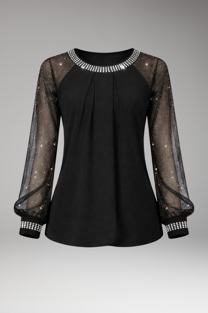 Women's Long Sleeve Knit Round Neckline - VibreMode