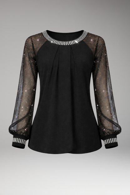 Women's Long Sleeve Knit Round Neckline - VibreMode
