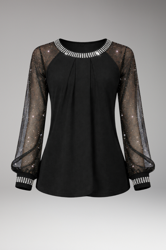 Women's Long Sleeve Knit Round Neckline - VibreMode