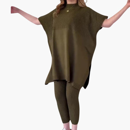 Women's Knit Long Sleeve And Pants Set - VibreMode