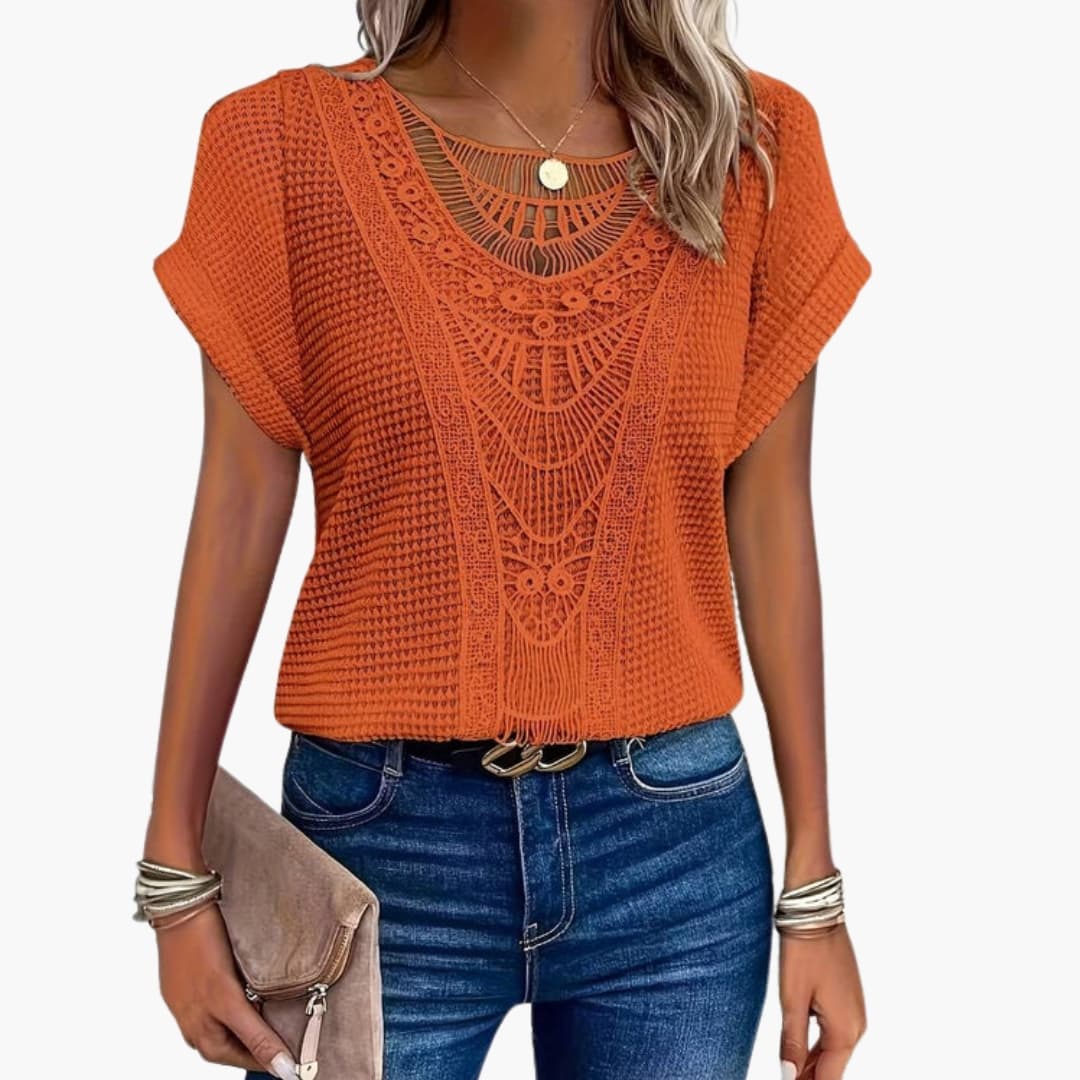 Women's Lace Crew Neck T-Shirt