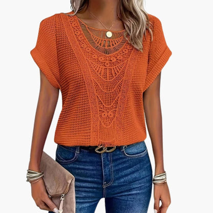 Women's Lace Crew Neck T-Shirt