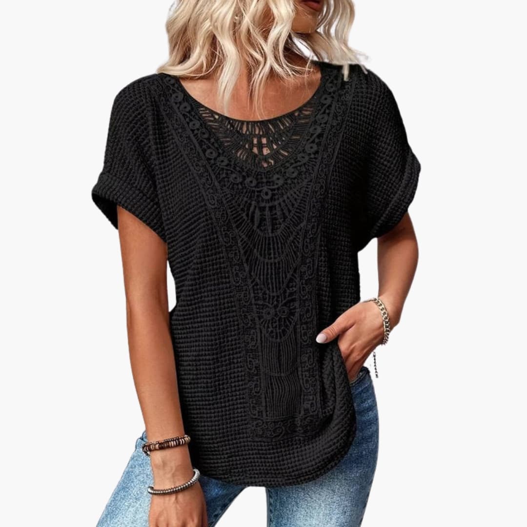 Women's Lace Crew Neck T-Shirt