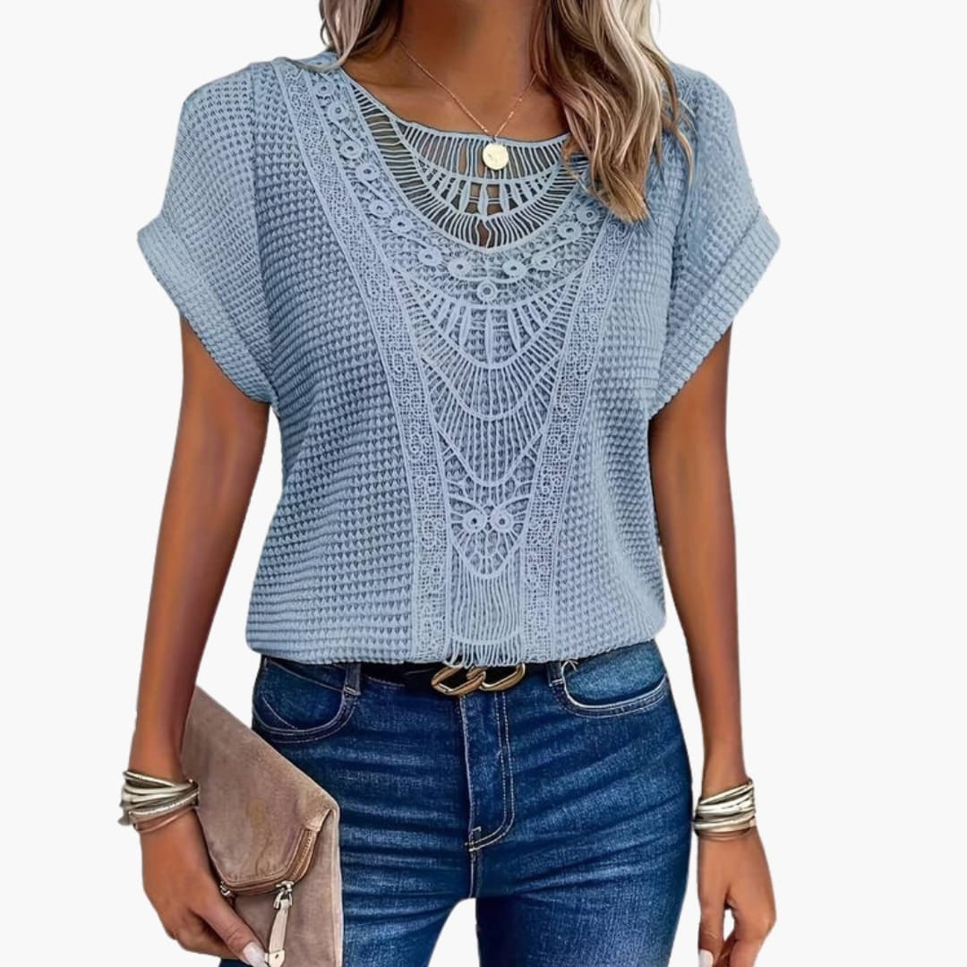 Women's Lace Crew Neck T-Shirt
