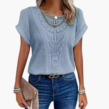 Women's Lace Crew Neck T-Shirt