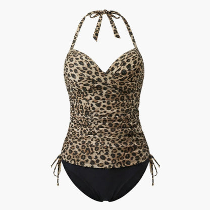 Women's Leopard Tankini Set High-Waist Bottom