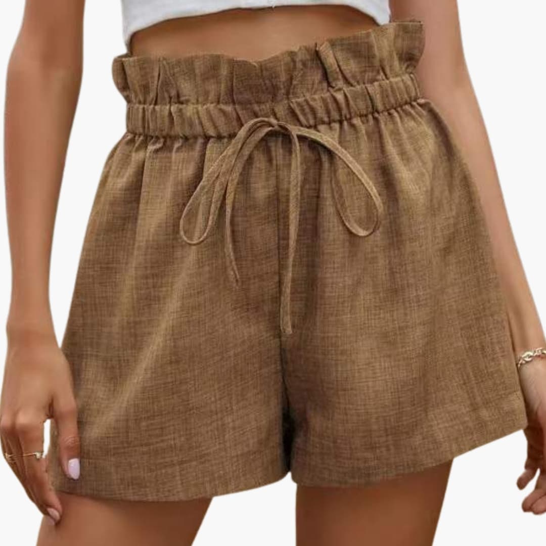 Women's Elastic Waist Shorts Lightweight with Side Pockets - VibreMode