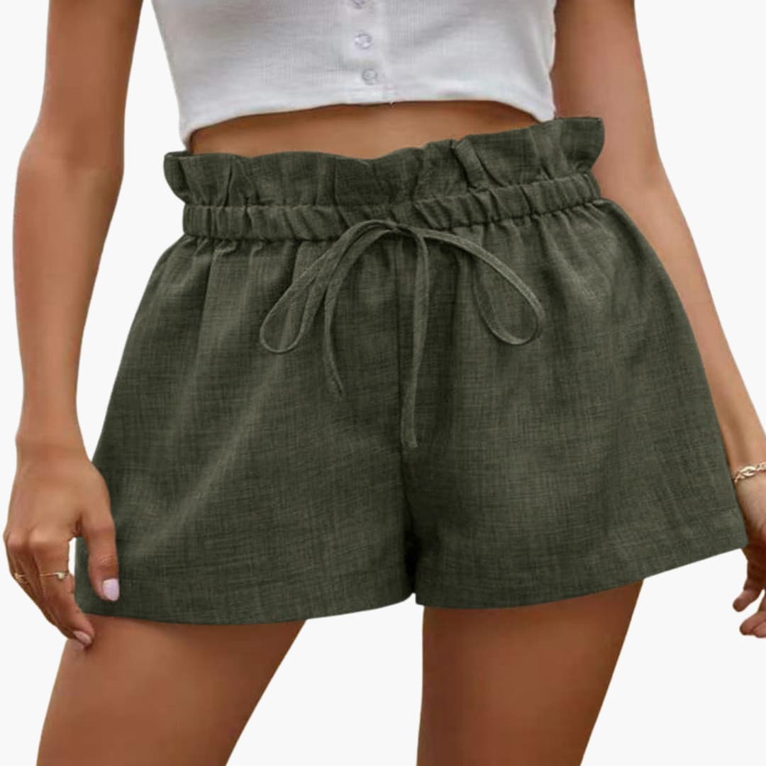 Women's Elastic Waist Shorts Lightweight with Side Pockets