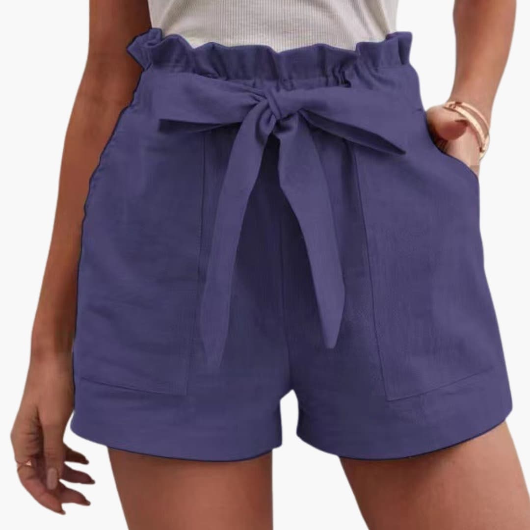 Women's Linen Shorts Wide Waistband