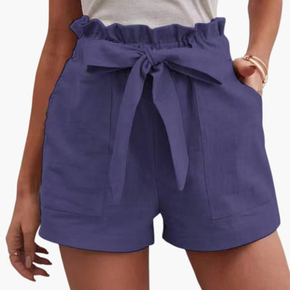 Women's Linen Shorts Wide Waistband
