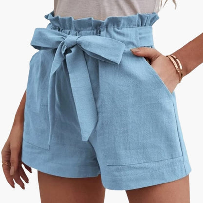 Women's Linen Shorts Wide Waistband