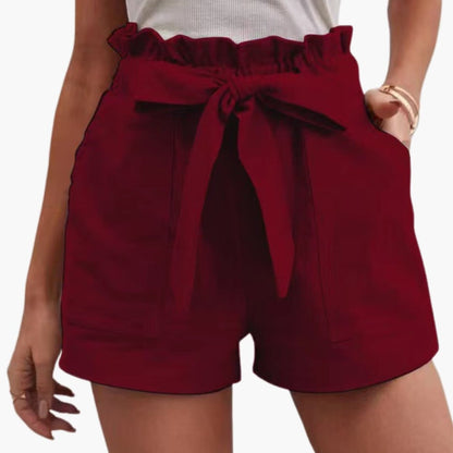 Women's Linen Shorts Wide Waistband