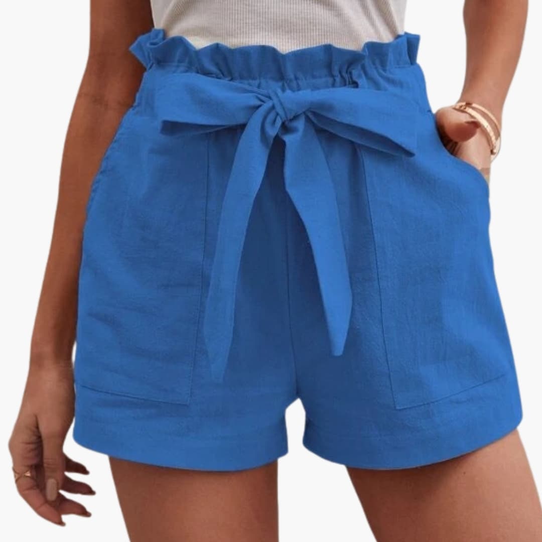 Women's Linen Shorts Wide Waistband - VibreMode