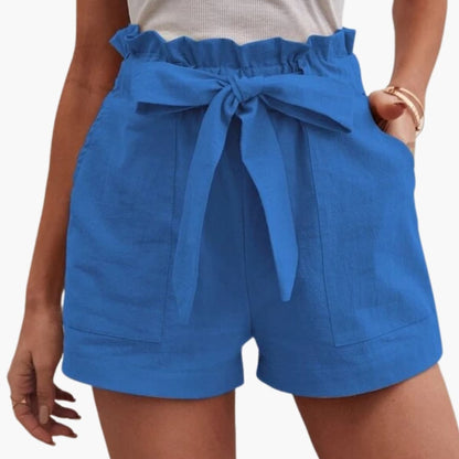 Women's Linen Shorts Wide Waistband - VibreMode