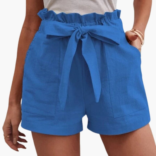 Women's Linen Shorts Wide Waistband - VibreMode
