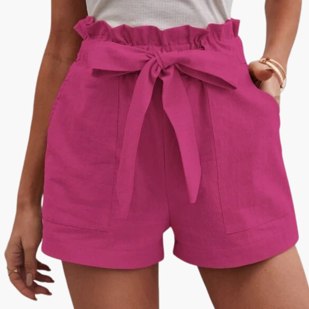 Women's Linen Shorts Wide Waistband