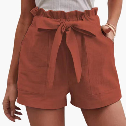 Women's Linen Shorts Wide Waistband