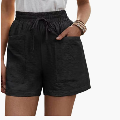 Women's Linen Wide Leg Shorts with Pockets
