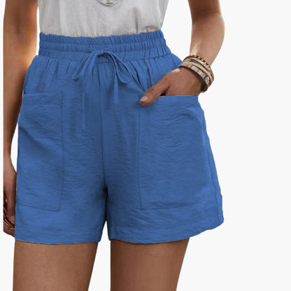 Women's Linen Wide Leg Shorts with Pockets