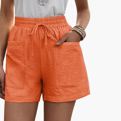 Women's Linen Wide Leg Shorts with Pockets