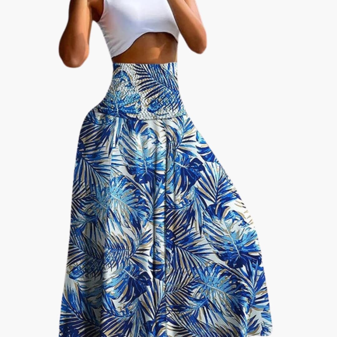 Women's A-Line Skirt Elastic Waist Side Pockets - VibreMode