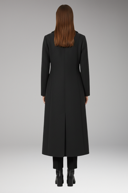 Women's Wool Long Coat Welt Pockets Tan