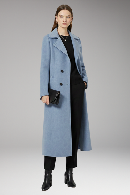 Women's Wool Long Coat Welt Pockets Tan