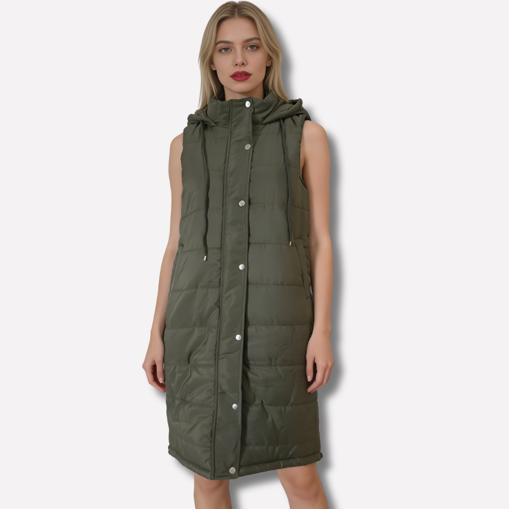 Women's Long Hooded Body Warmer
