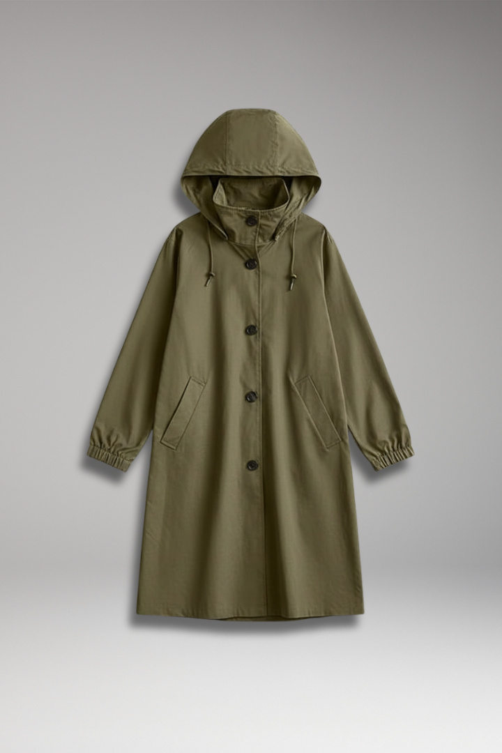 Women's Waterproof Raincoat Adjustable Hood Side Pockets - VibreMode
