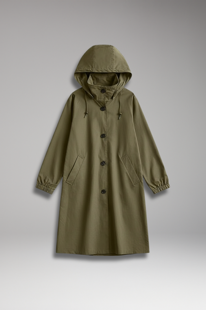 Women's Waterproof Raincoat Adjustable Hood Side Pockets - VibreMode