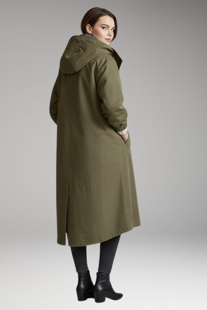 Women's Waterproof Raincoat Adjustable Hood Side Pockets