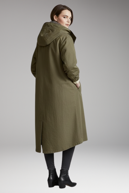 Women's Waterproof Raincoat Adjustable Hood Side Pockets