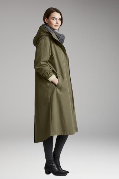 Women's Waterproof Raincoat Adjustable Hood Side Pockets
