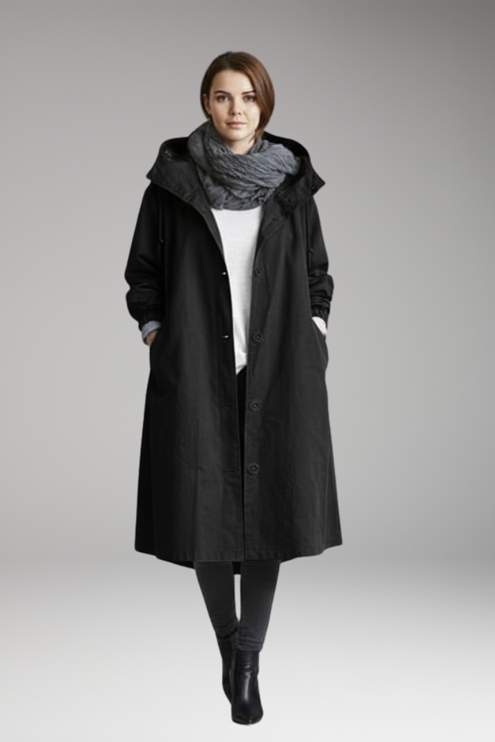 Women's Waterproof Raincoat Adjustable Hood Side Pockets