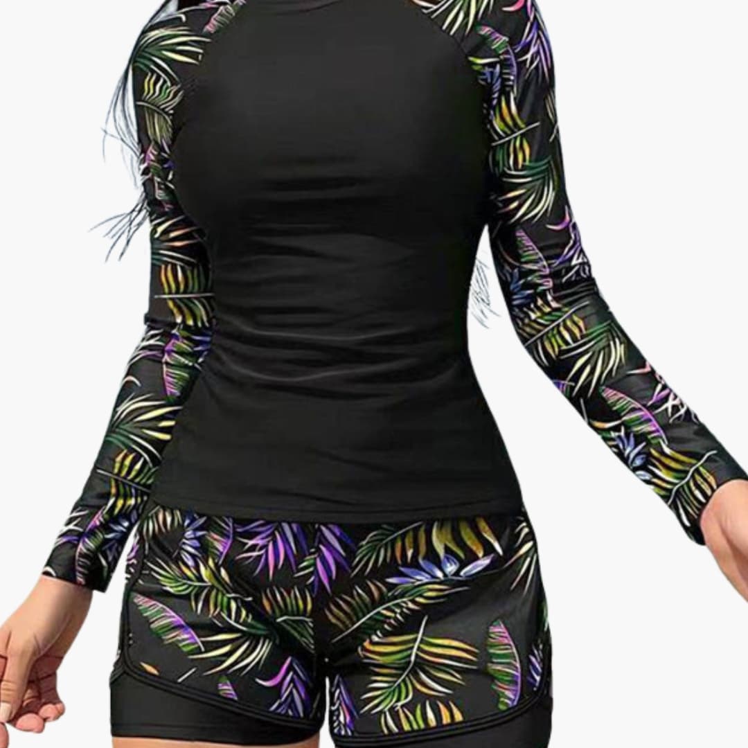 Women's Long Sleeve Tankini Swimsuit Set