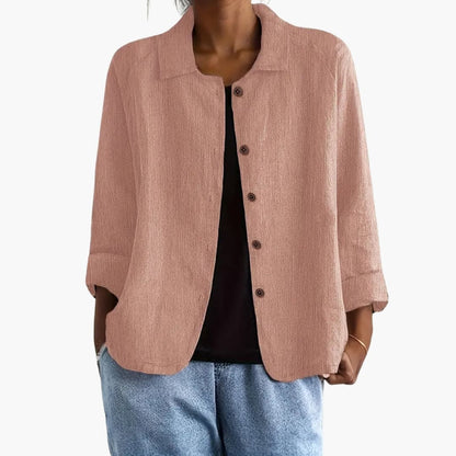 Women's Long Sleeve Round Neck Straight Fit Shirt