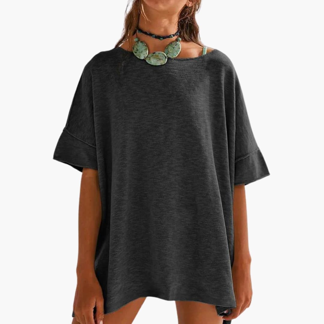 Women's Oversized Crew Neck T-Shirt Loose Fit - VibreMode