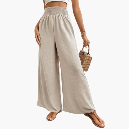 Women's Loose Fit Elastic Waist Pants with Side Pockets