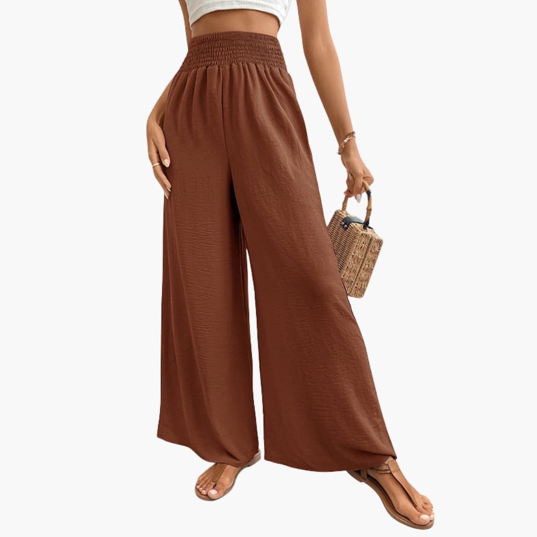 Women's Loose Fit Elastic Waist Pants with Side Pockets